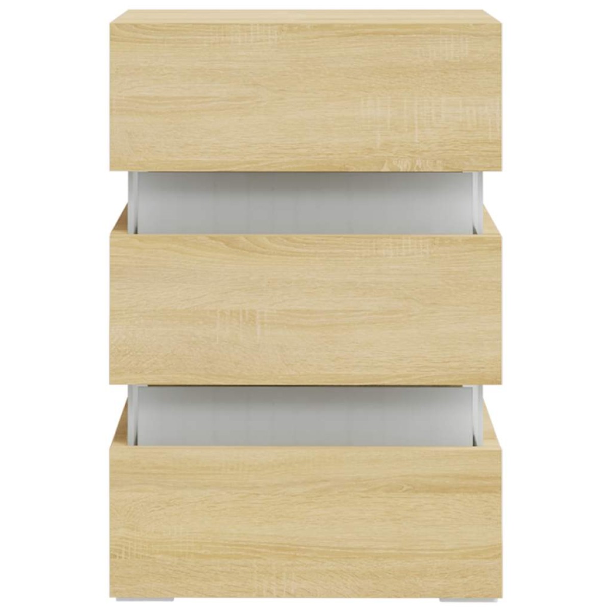 vidaXL Κομοδίνο με LED Sonoma Δρυς 45x35x67 εκ. από Επεξεργασμένο Ξύλο