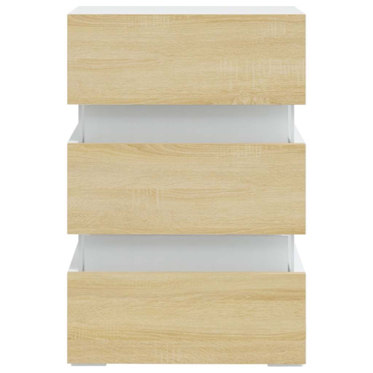 vidaXL Κομοδίνο με LED Λευκό/Sonoma Δρυς 45x35x67 εκ. Επεξεργασμ. Ξύλο
