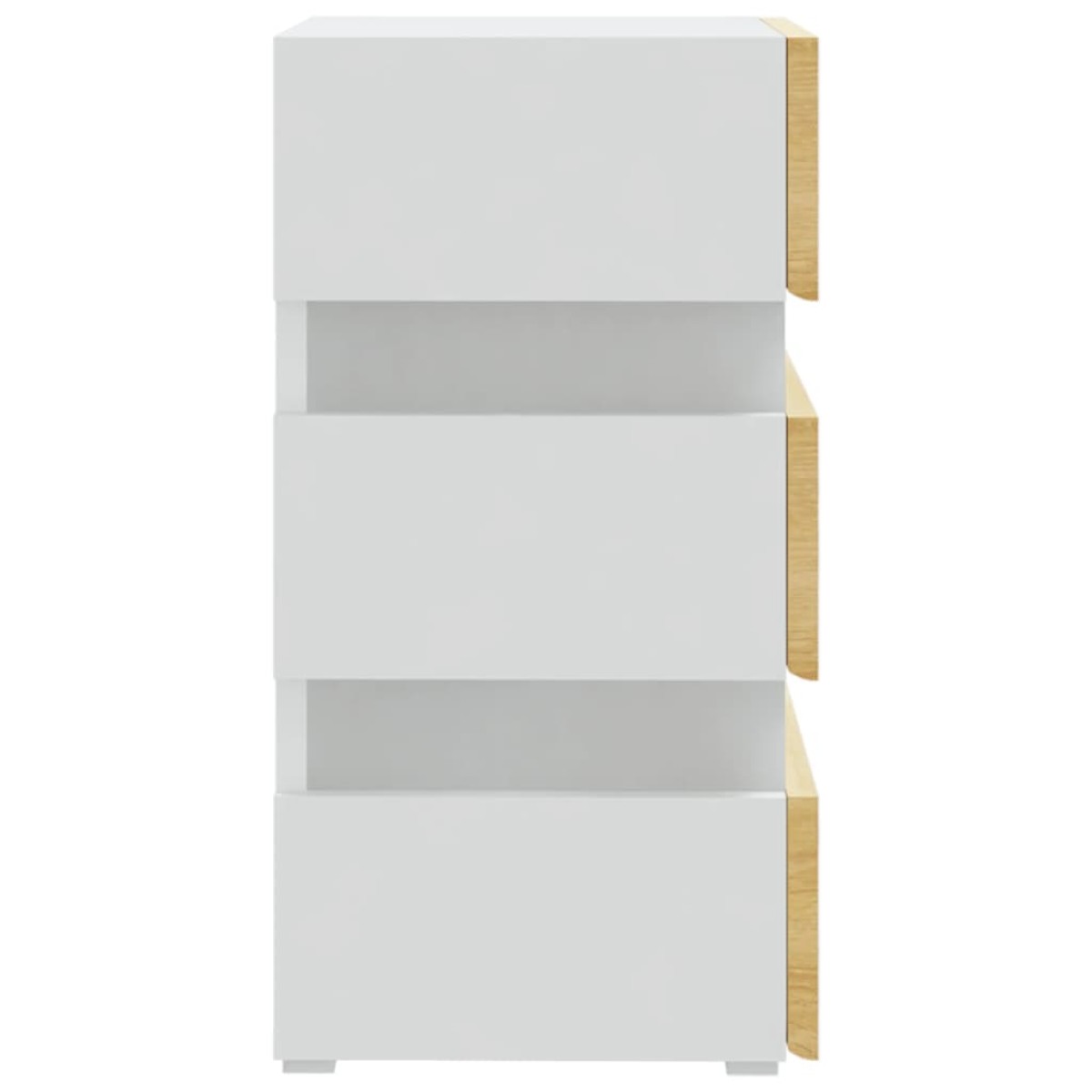 vidaXL Κομοδίνο με LED Λευκό/Sonoma Δρυς 45x35x67 εκ. Επεξεργασμ. Ξύλο
