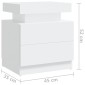 vidaXL Κομοδίνο Λευκό 45 x 35 x 52 εκ. από Μοριοσανίδα