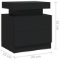 vidaXL Κομοδίνο Μαύρο 45 x 35 x 52 εκ. από Μοριοσανίδα