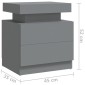 vidaXL Κομοδίνο Γκρι 45 x 35 x 52 εκ. από Μοριοσανίδα