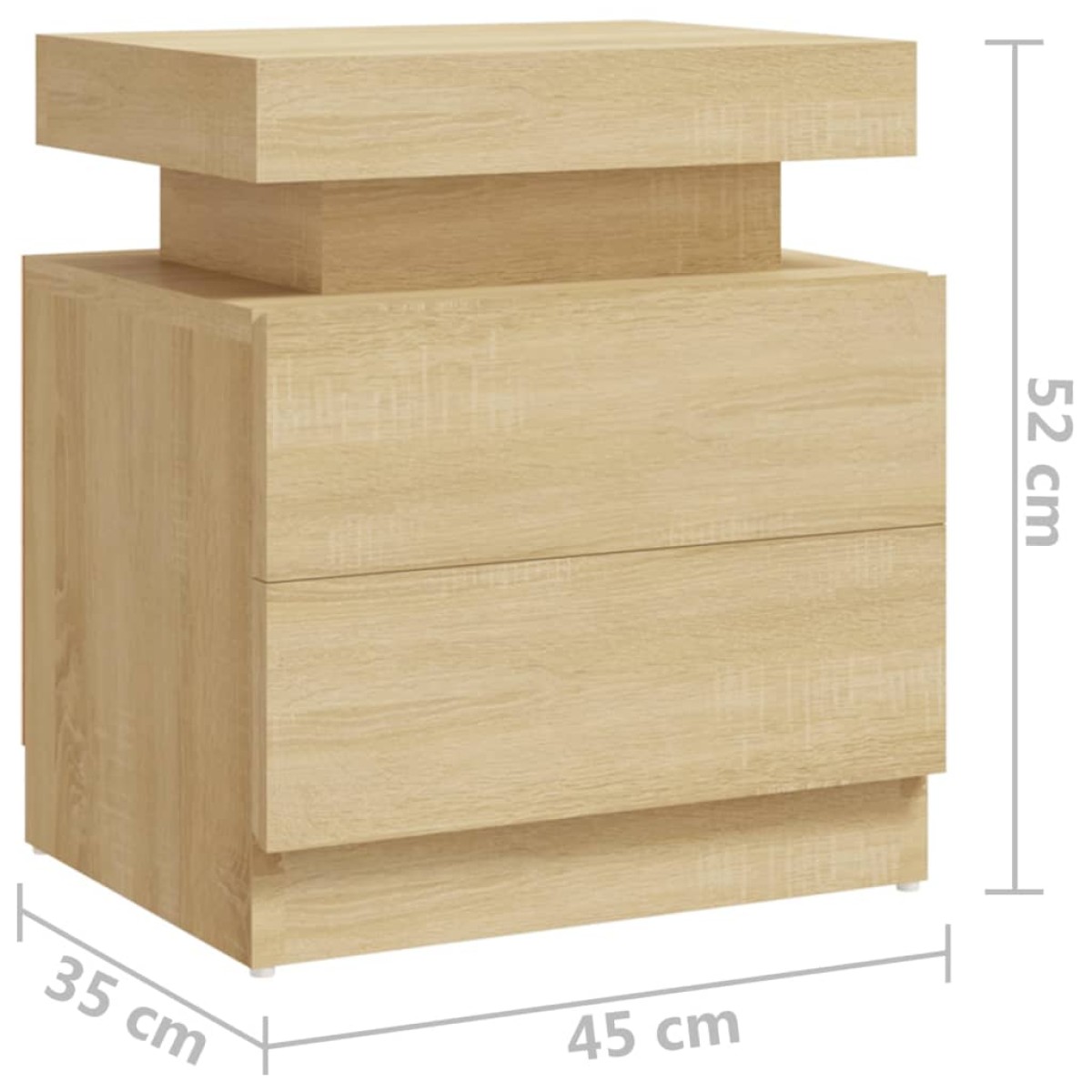 vidaXL Κομοδίνο Sonoma Δρυς 45 x 35 x 52 εκ. από Μοριοσανίδα