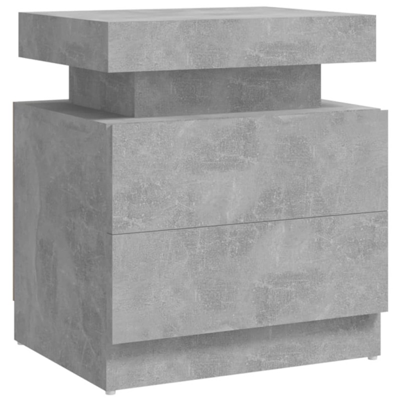 vidaXL Κομοδίνο Γκρι Σκυροδέματος 45 x 35 x 52 εκ. από Επεξεργ. Ξύλο