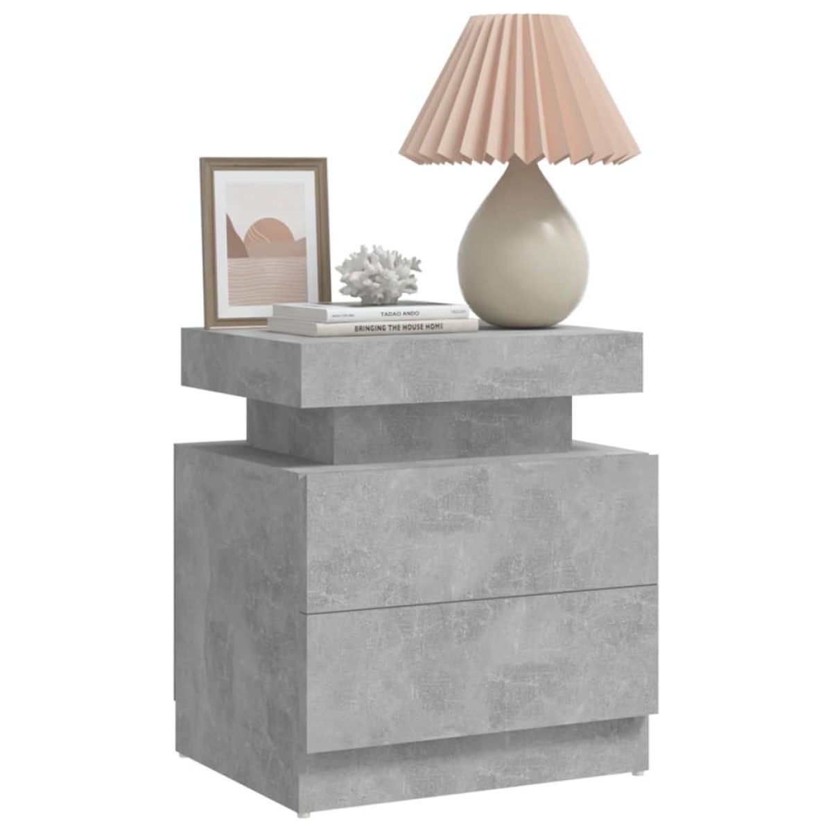 vidaXL Κομοδίνο Γκρι Σκυροδέματος 45 x 35 x 52 εκ. από Μοριοσανίδα