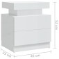 vidaXL Κομοδίνο Γυαλιστερό Λευκό 45 x 35 x 52 εκ. από Μοριοσανίδα