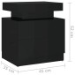 vidaXL Κομοδίνο Γυαλιστερό Μαύρο 45 x 35 x 52 εκ. από Μοριοσανίδα
