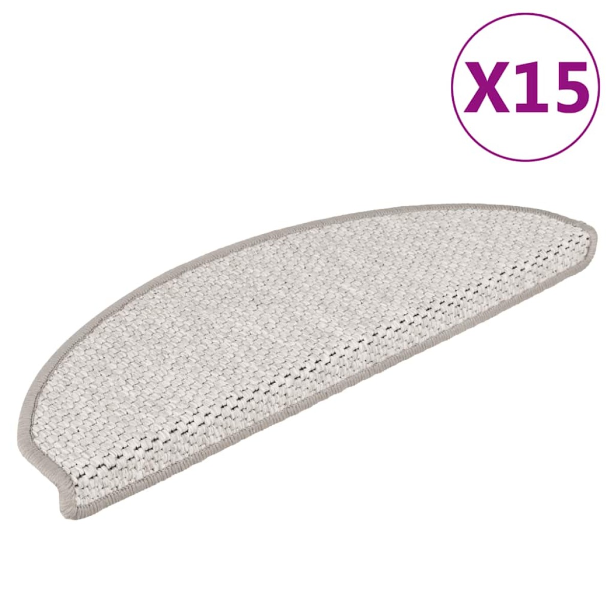 vidaXL Πατάκια Σκάλας Αυτοκόλ. 15 τεμ. Όψη Σιζάλ Μπεζ 65x21x4 εκ.