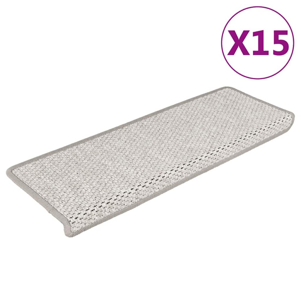 vidaXL Πατάκια Σκάλας Αυτοκόλλητα 15 τεμ. Όψη Σιζάλ Μπεζ 65x21x4 εκ.