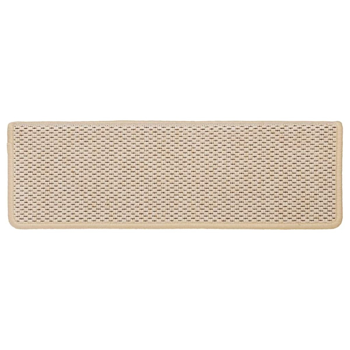 vidaXL Πατάκια Σκάλας Αυτοκόλλητα 15 τεμ. Όψη Σιζάλ Κρεμ 65x21x4 εκ.