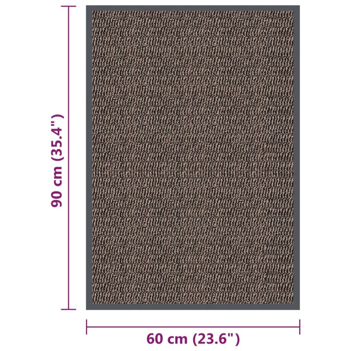 vidaXL Πατάκι Εισόδου Θυσανωτό Σκούρο Καφέ 60 x 90 εκ.