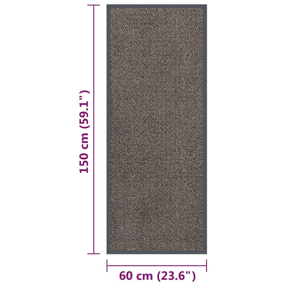 vidaXL Πατάκι Εισόδου Θυσανωτό Σκούρο Καφέ 60 x 150 εκ.