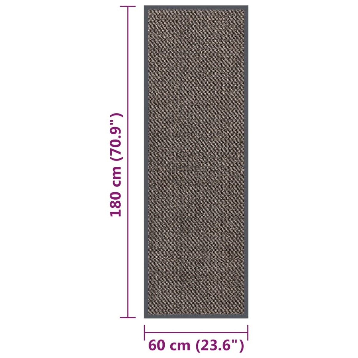 vidaXL Πατάκι Εισόδου Θυσανωτό Σκούρο Καφέ 60 x 180 εκ.