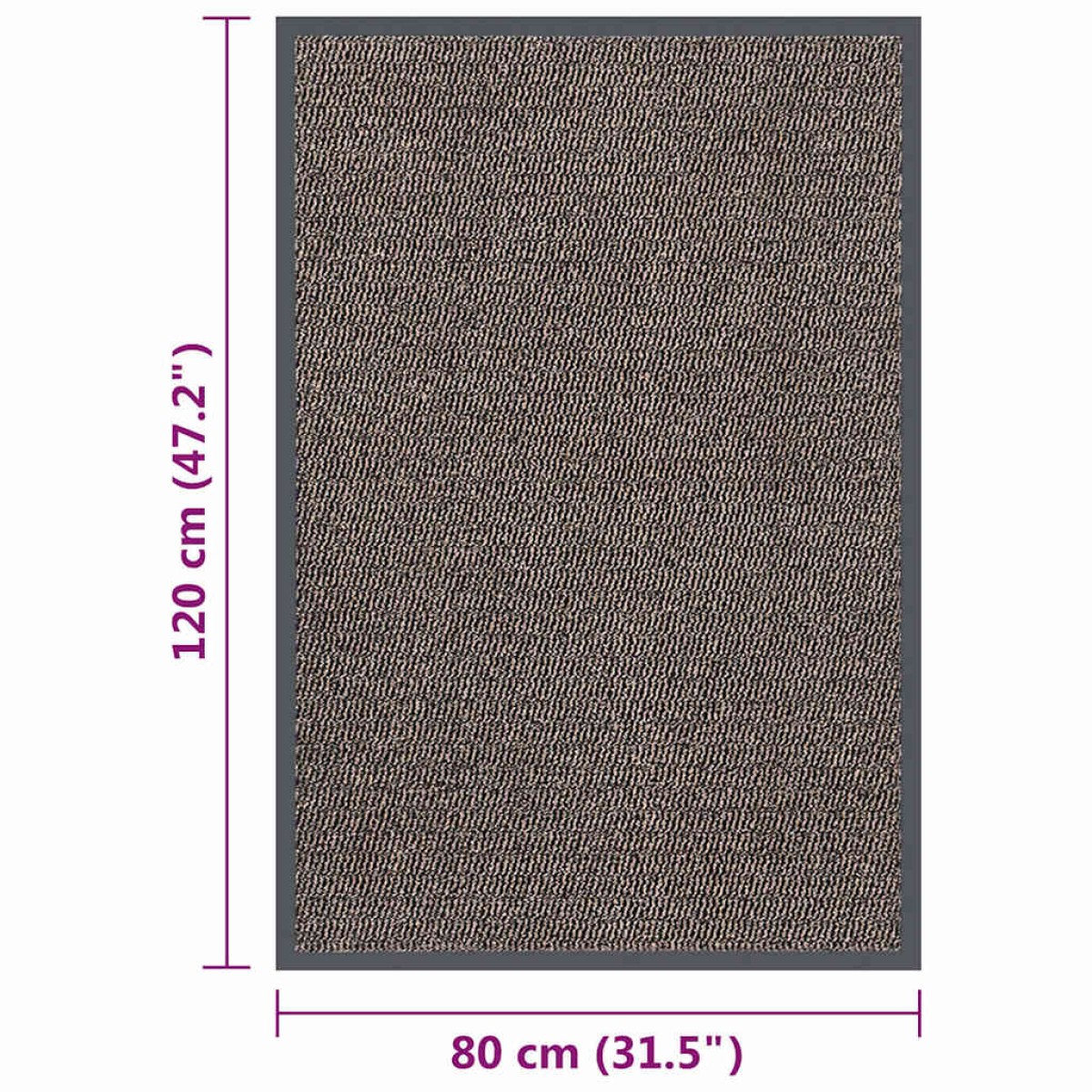 vidaXL Πατάκι Εισόδου Θυσανωτό Σκούρο Καφέ 80 x 120 εκ.