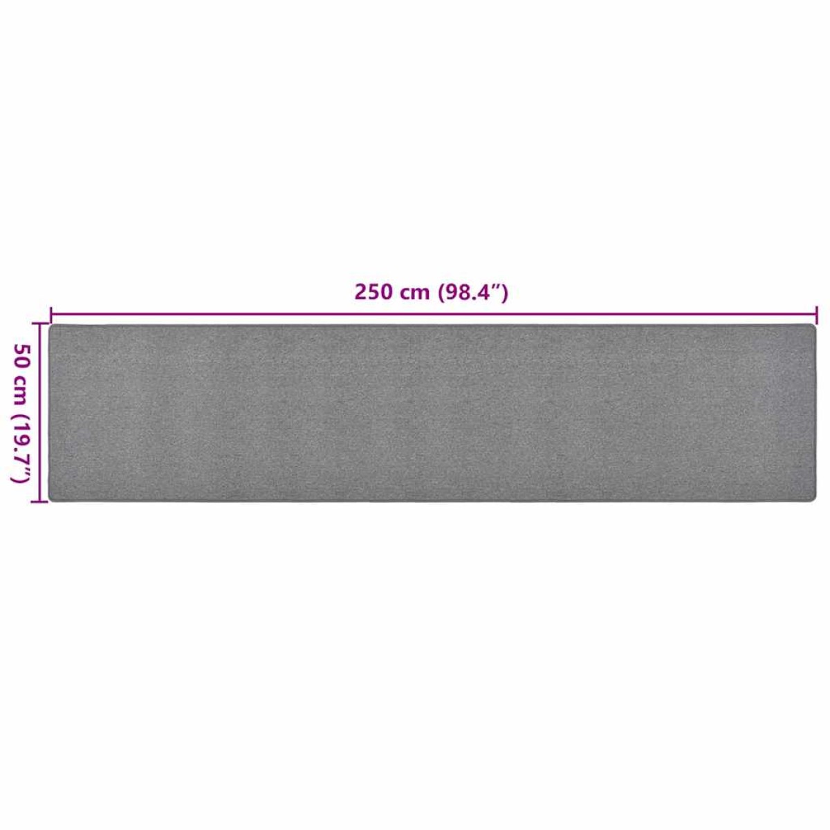 vidaXL Χαλί Διάδρομος Σκούρο Γκρι 50 x 250 εκ.