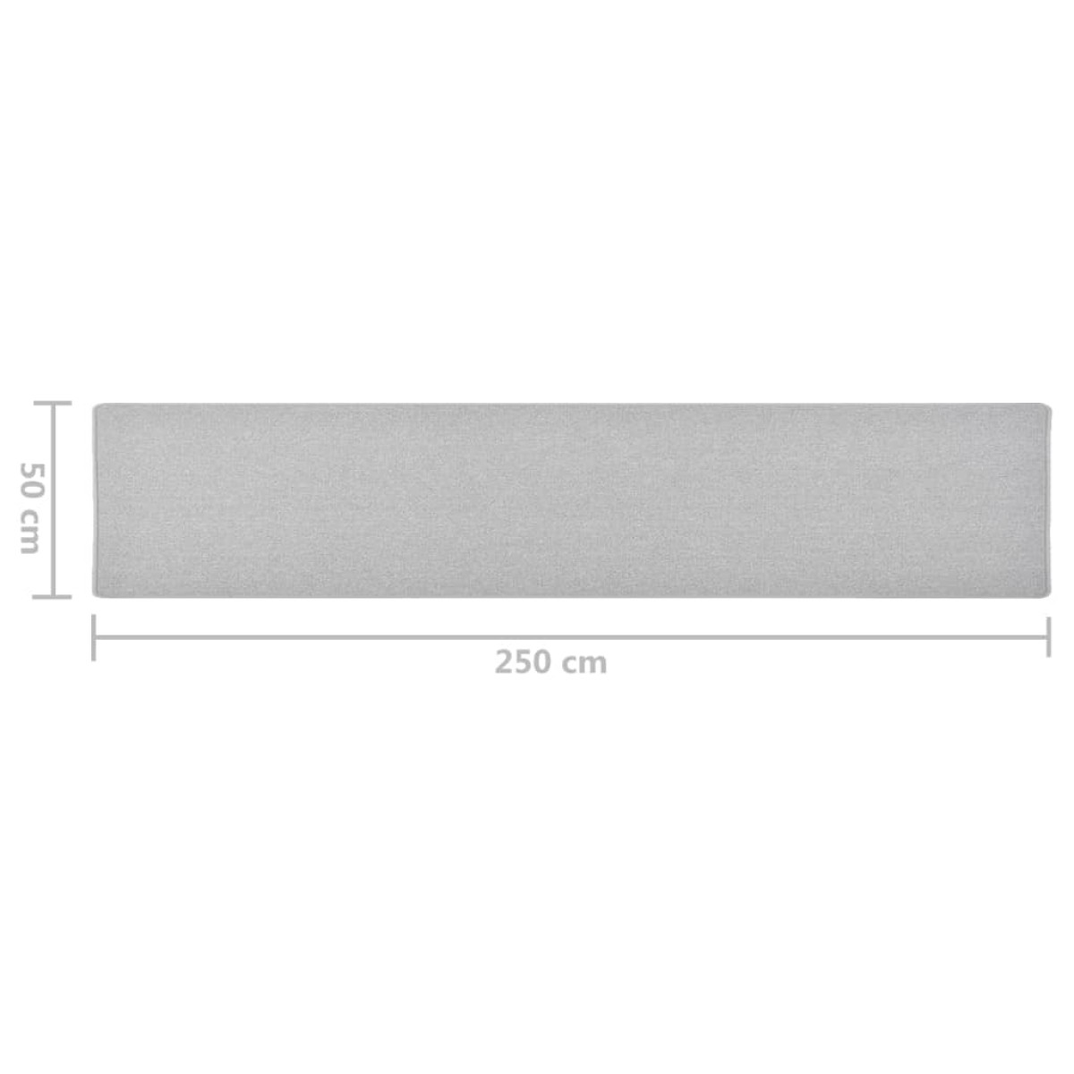 vidaXL Χαλί Διάδρομος Ανοιχτό Γκρι 50 x 250 εκ.