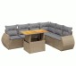 vidaXL Σαλόνι Κήπου Σετ 7 τεμ. Μπεζ Συνθετικό Ρατάν με Μαξιλάρια