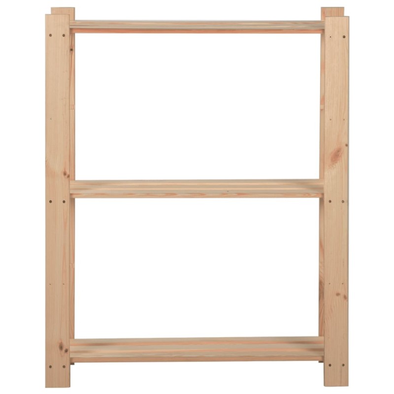 vidaXL Ραφιέρα 3 Επιπέδων 60 x 28,5 x 90 εκ. από Μασίφ Ξύλο Πεύκου