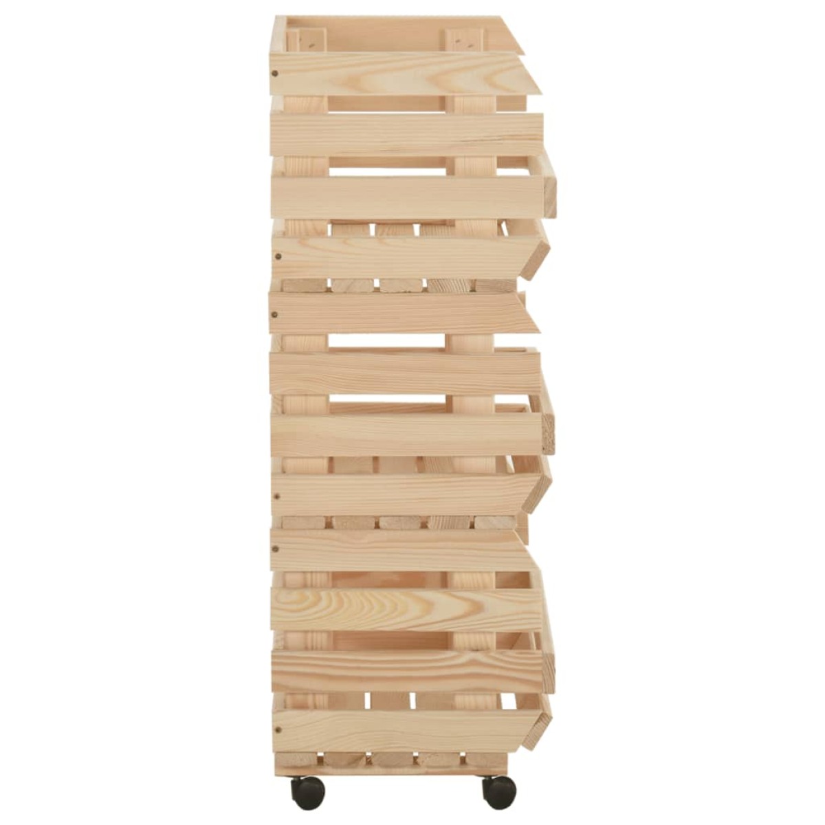 vidaXL Τρόλεϊ Λαχανικών 37 x 30 x 80 εκ. από Μασίφ Ξύλο Πεύκου