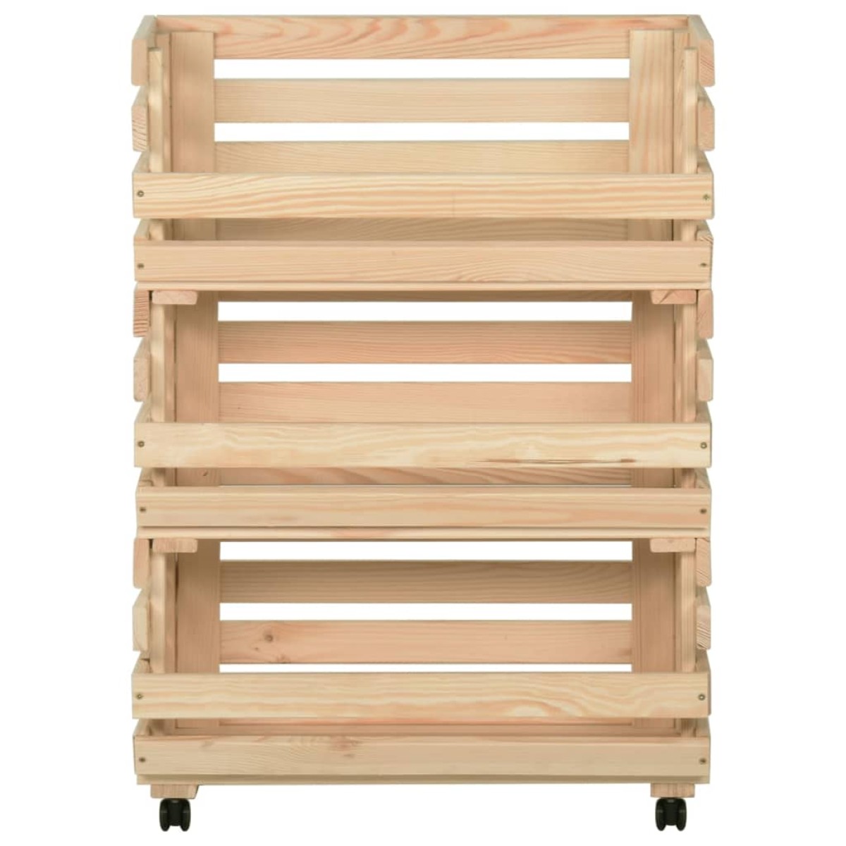 vidaXL Τρόλεϊ Λαχανικών 57 x 30 x 80 εκ. από Μασίφ Ξύλο Πεύκου