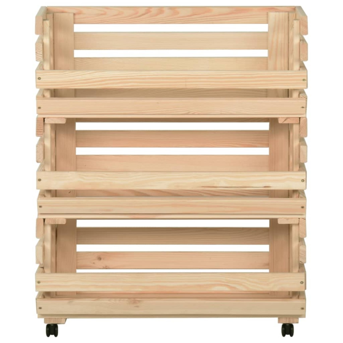 vidaXL Τρόλεϊ Λαχανικών 77 x 30 x 80 εκ. από Μασίφ Ξύλο Πεύκου