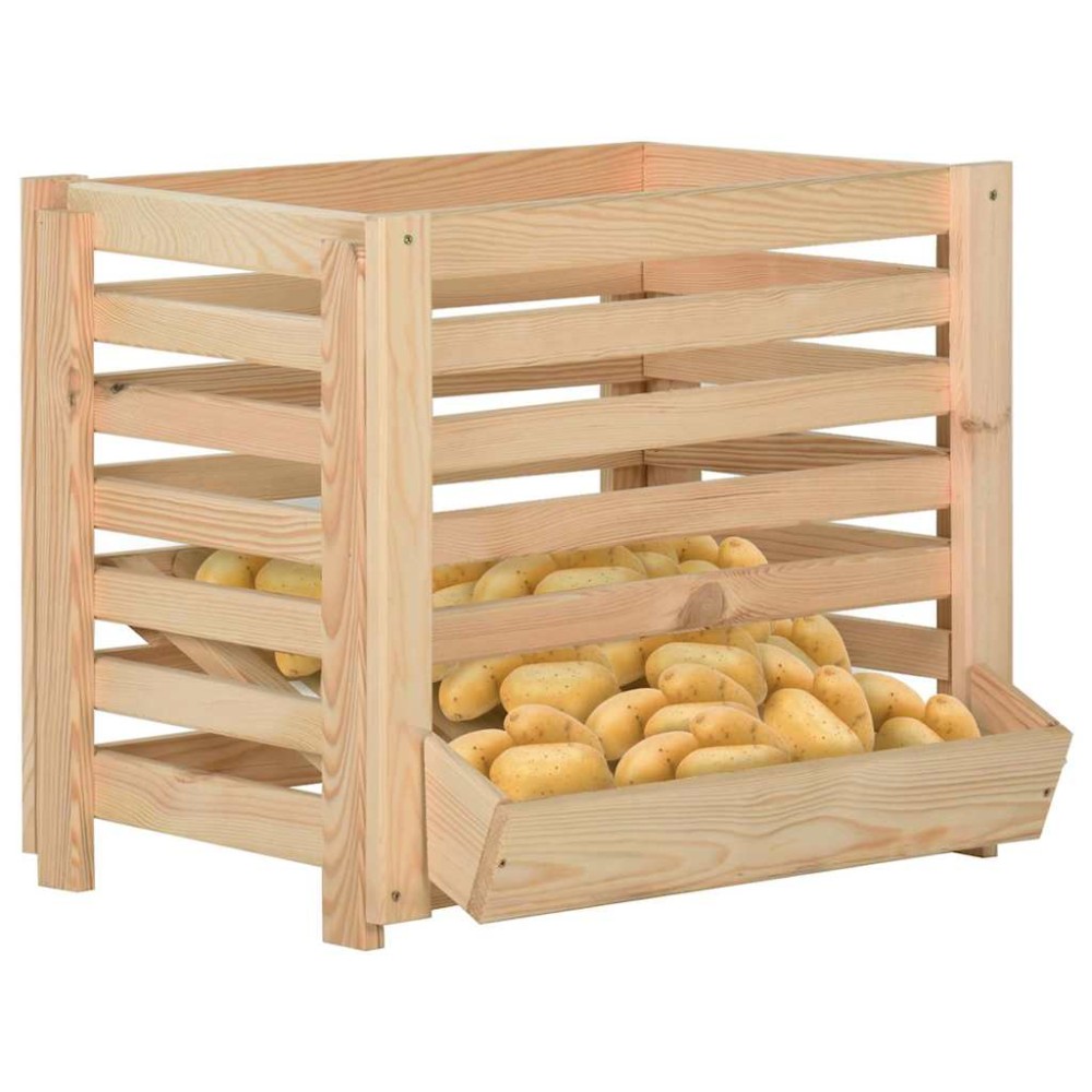 vidaXL Κουτί Αποθήκευσης Λαχανικών 60x40x50 εκ. από Μασίφ Ξύλο Πεύκου
