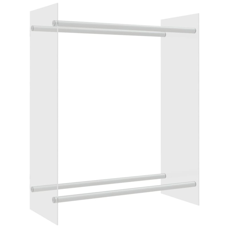 vidaXL Ράφι Καυσόξυλων Διαφανές 80 x 35 x 100 εκ. από Ψημένο Γυαλί