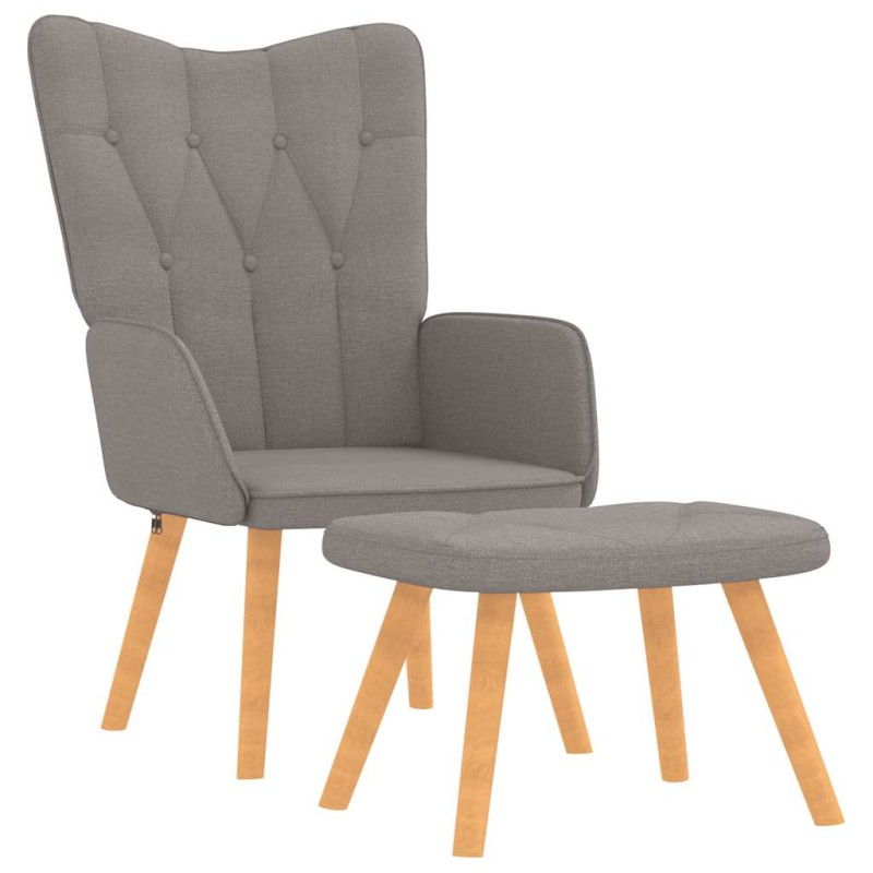 vidaXL Πολυθρόνα Relax Taupe Υφασμάτινη με Σκαμπό