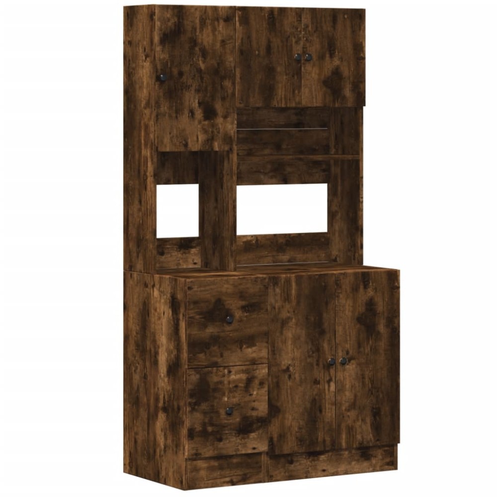 vidaXL Ντουλάπι Κουζίνας Καπνιστή Δρυς 95x50x180 εκ. Επεξεργ. Ξύλο