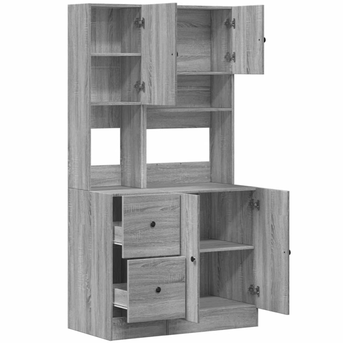 vidaXL Ντουλάπι Κουζίνας Γκρι sonoma 95x50x180 εκ. Επεξεργ. Ξύλο