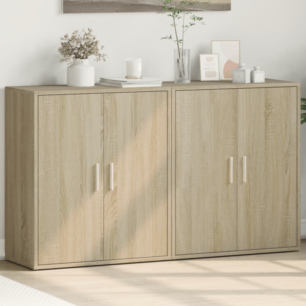 vidaXL Βοηθητικά Ντουλάπια 2 τεμ. Sonoma Δρυς 60x31x70 εκ. Επεξ. Ξύλο