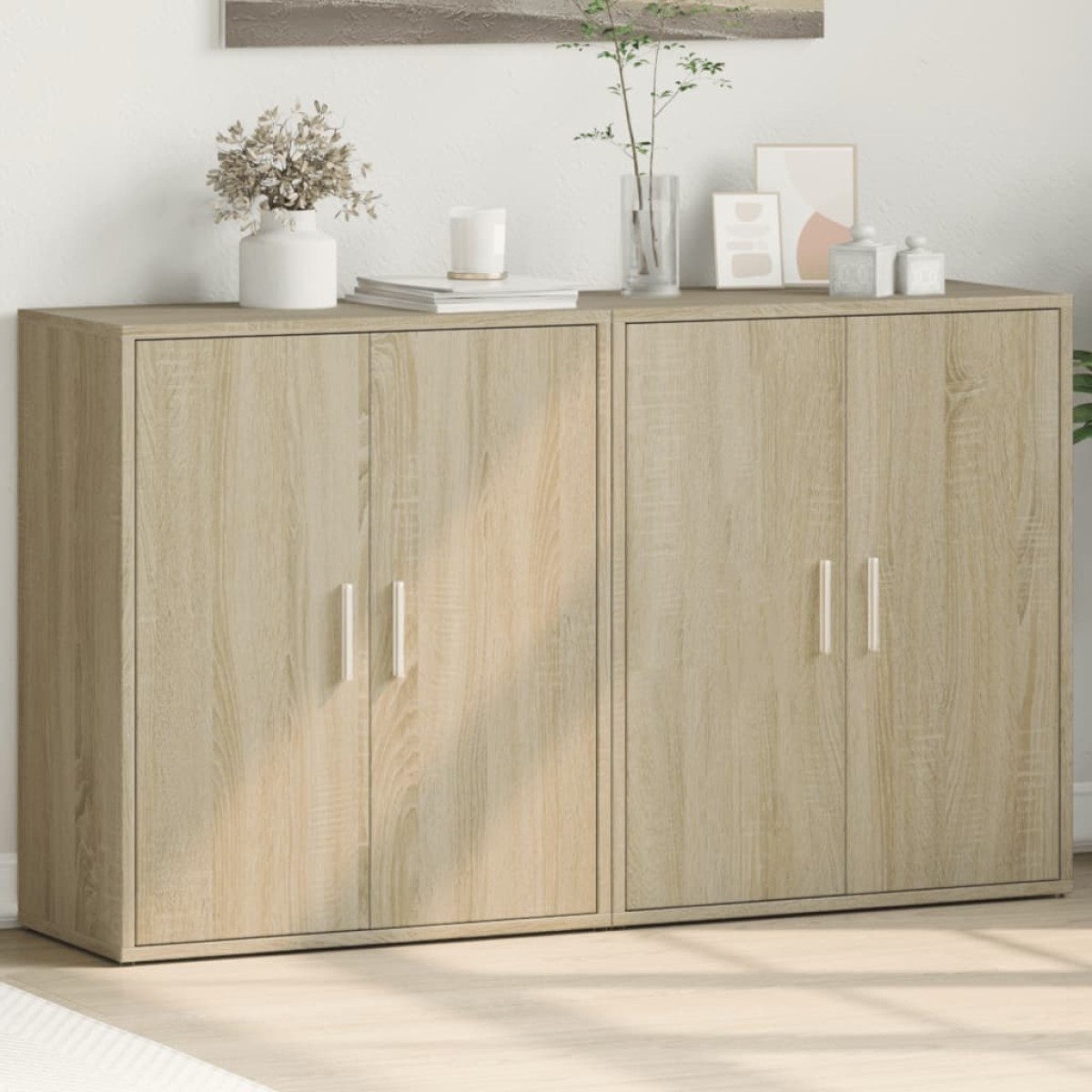 vidaXL Βοηθητικά Ντουλάπια 2 τεμ. Sonoma Δρυς 60x31x70 εκ. Επεξ. Ξύλο