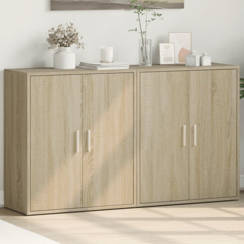 vidaXL Βοηθητικά Ντουλάπια 2 τεμ. Sonoma Δρυς 60x31x70 εκ. Επεξ. Ξύλο