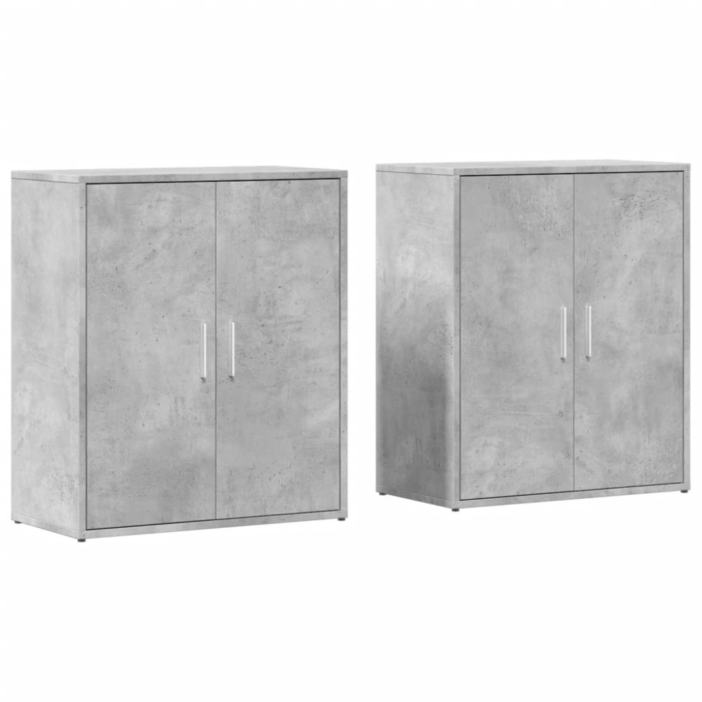 vidaXL Βοηθητικά Ντουλάπια 2 τεμ. Γκρι Σκυρ. 60x31x70εκ Επεξεργ. Ξύλο