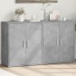 vidaXL Βοηθητικά Ντουλάπια 2 τεμ. Γκρι Σκυρ. 60x31x70εκ Επεξεργ. Ξύλο