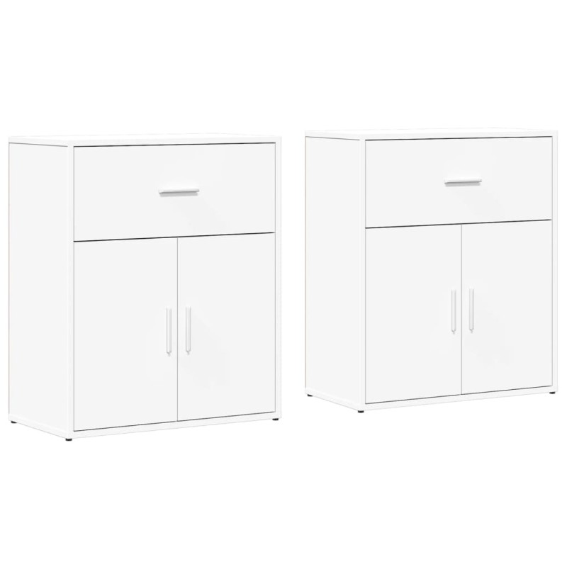 vidaXL Βοηθητικά Ντουλάπια 2 τεμ. Λευκά 60x31x70 εκ. Επεξεργ. Ξύλο