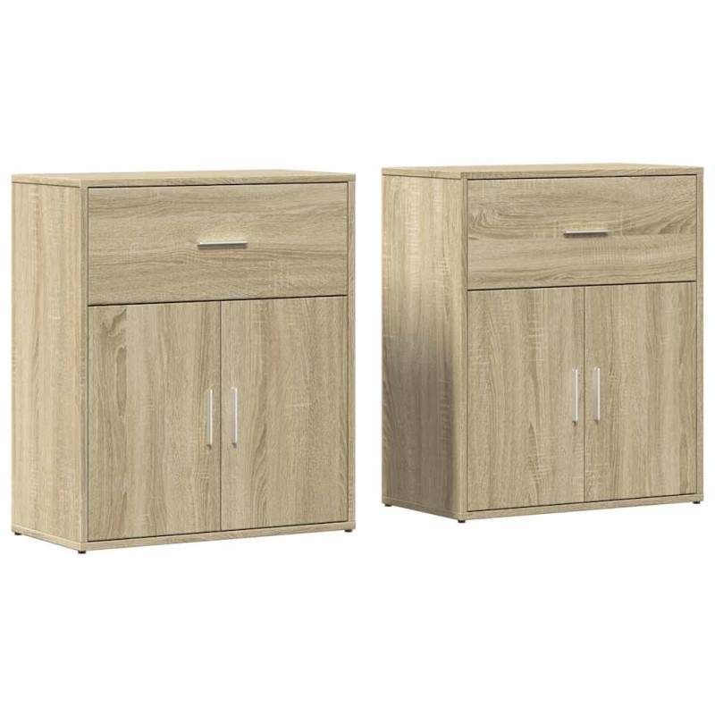 vidaXL Βοηθητικά Ντουλάπια 2 τεμ. Sonoma Δρυς 60x31x70 εκ. Επεξ. Ξύλο