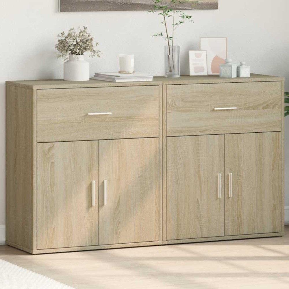 vidaXL Βοηθητικά Ντουλάπια 2 τεμ. Sonoma Δρυς 60x31x70 εκ. Επεξ. Ξύλο