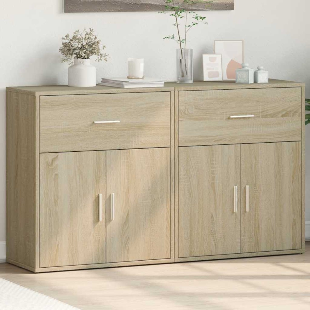 vidaXL Βοηθητικά Ντουλάπια 2 τεμ. Sonoma Δρυς 60x31x70 εκ. Επεξ. Ξύλο