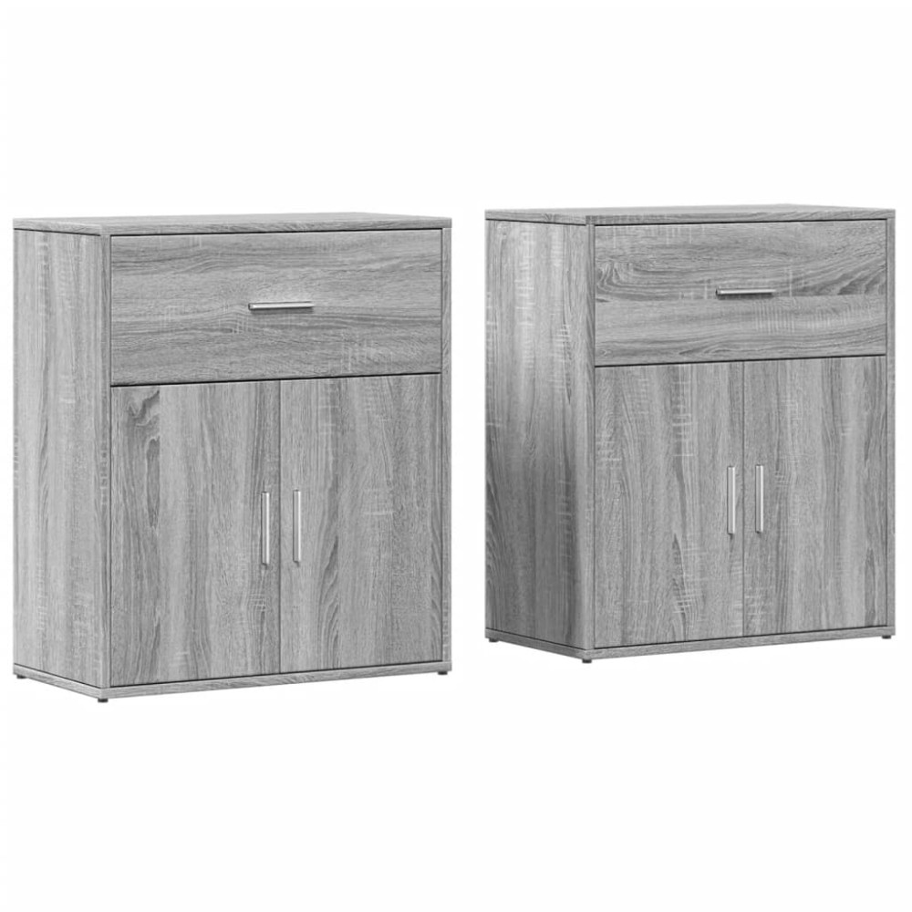 vidaXL Βοηθητικά Ντουλάπια 2 τεμ. Γκρι Sonoma 60x31x70 εκ. Επεξ. Ξύλο