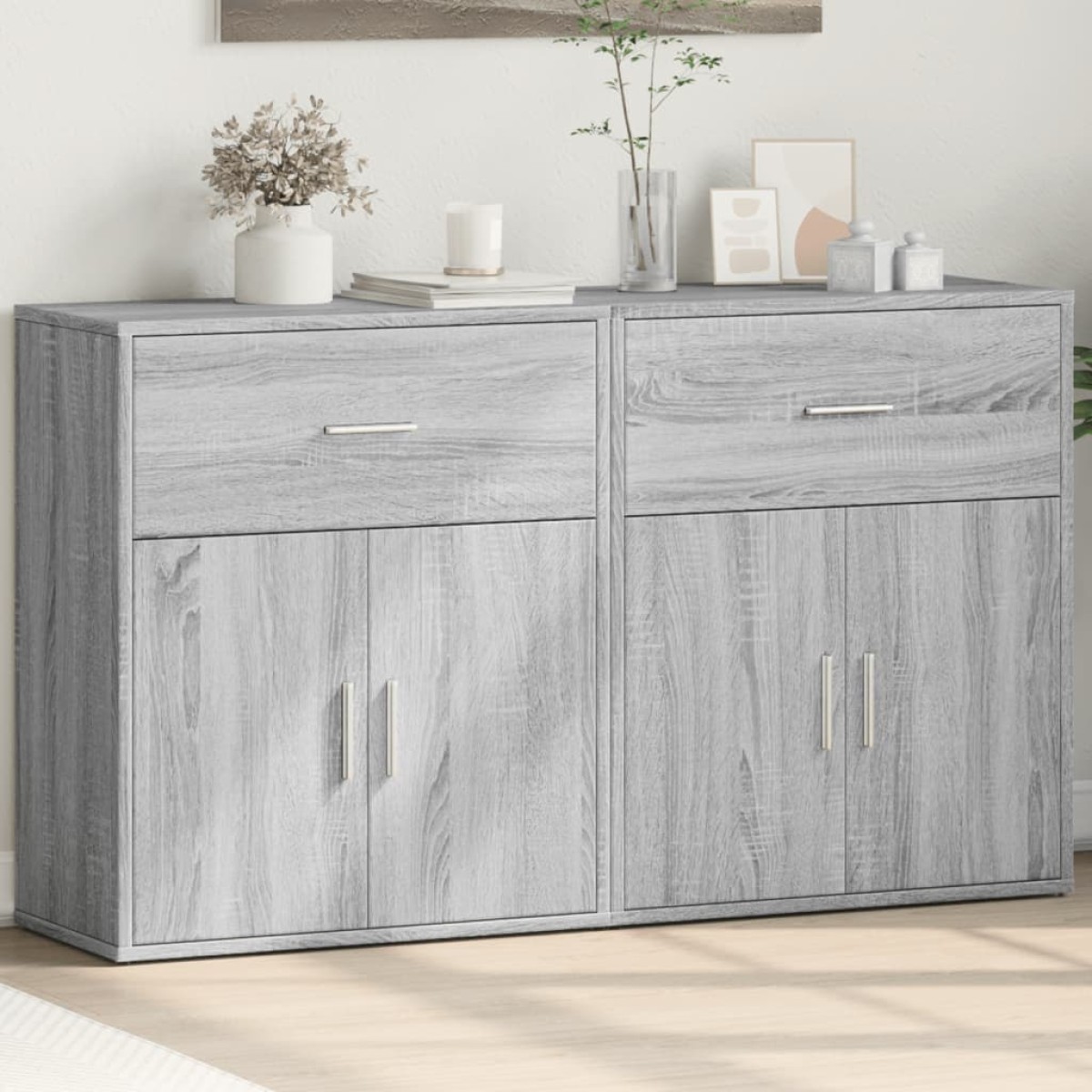 vidaXL Βοηθητικά Ντουλάπια 2 τεμ. Γκρι Sonoma 60x31x70 εκ. Επεξ. Ξύλο