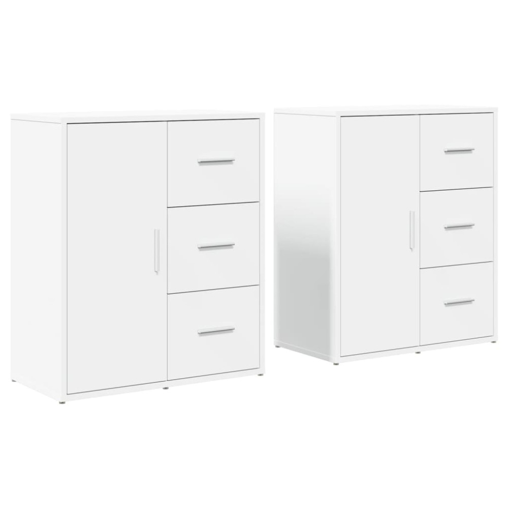 vidaXL Βοηθητικά Ντουλάπια 2 τεμ. Λευκά 60x31x70 εκ. Επεξεργ. Ξύλο