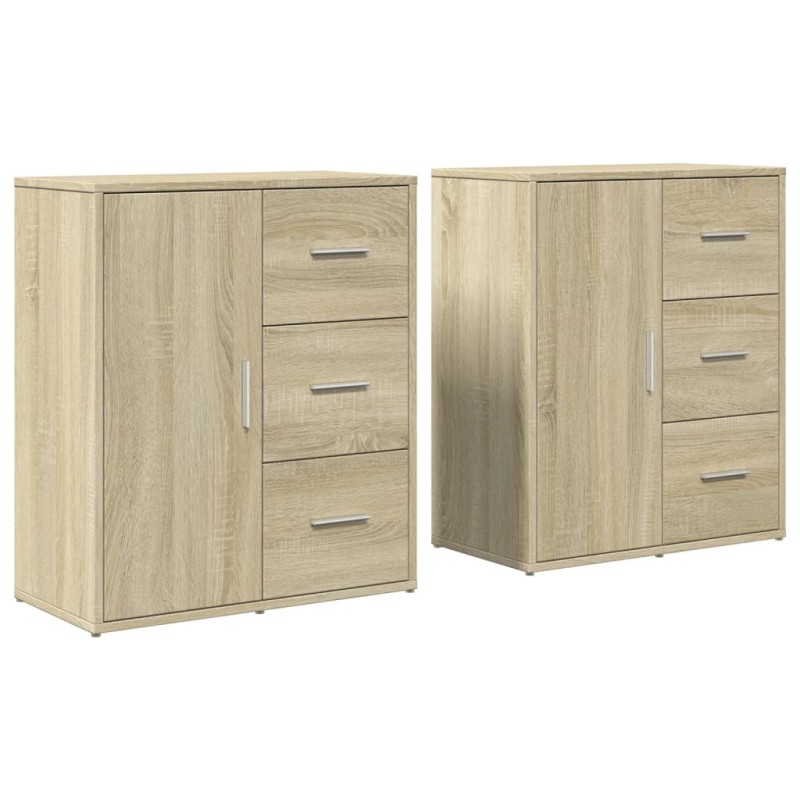 vidaXL Βοηθητικά Ντουλάπια 2 τεμ. Sonoma Δρυς 60x31x70 εκ. Επεξ. Ξύλο
