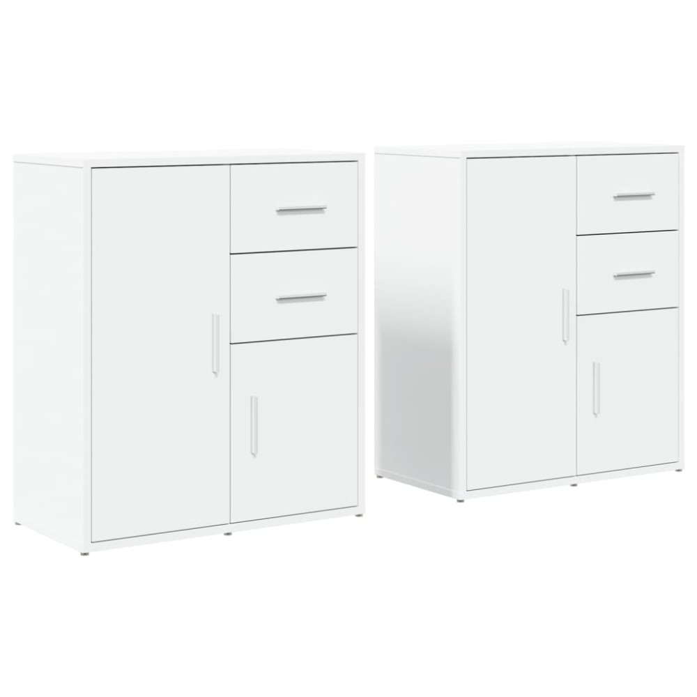 vidaXL Βοηθητικά Ντουλάπια 2 τεμ. Λευκά 60x31x70 εκ. Επεξεργ. Ξύλο