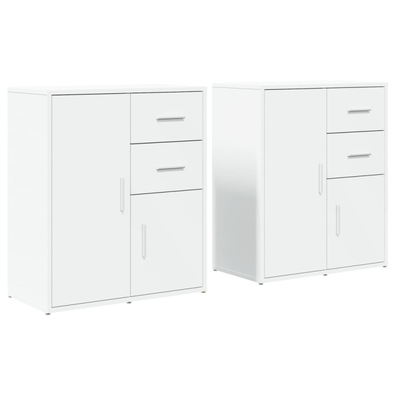 vidaXL Βοηθητικά Ντουλάπια 2 τεμ. Λευκά 60x31x70 εκ. Επεξεργ. Ξύλο