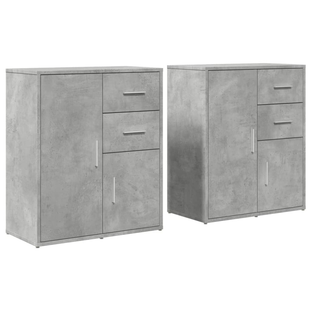 vidaXL Βοηθητικά Ντουλάπια 2 τεμ. Γκρι Σκυρ. 60x31x70εκ Επεξεργ. Ξύλο
