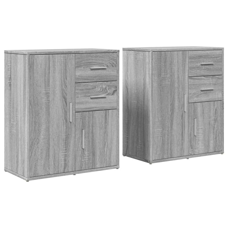 vidaXL Βοηθητικά Ντουλάπια 2 τεμ. Γκρι Sonoma 60x31x70 εκ. Επεξ. Ξύλο