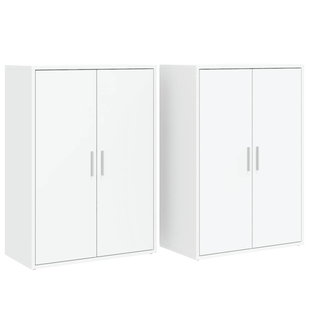 vidaXL Βοηθητικά Ντουλάπια 2 τεμ. Λευκό 60x31x84 εκ. Επεξεργ. Ξύλο
