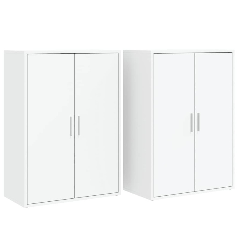 vidaXL Βοηθητικά Ντουλάπια 2 τεμ. Λευκό 60x31x84 εκ. Επεξεργ. Ξύλο