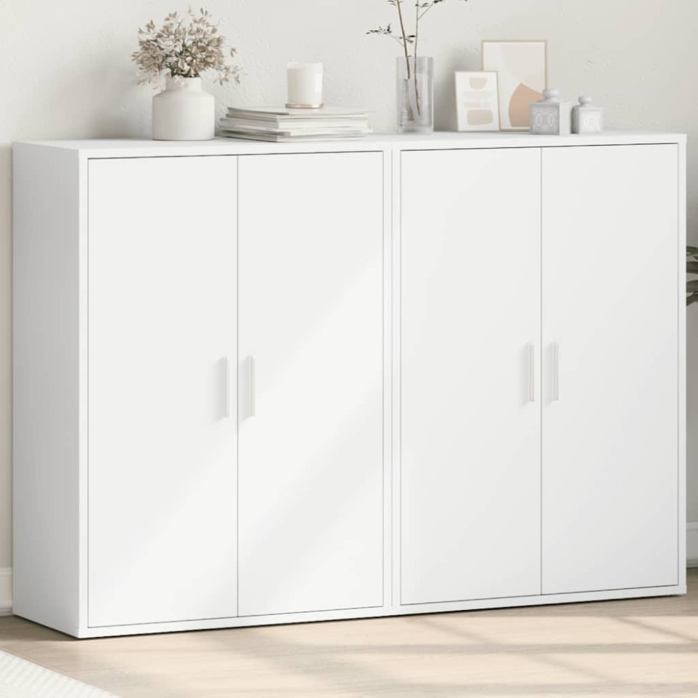 vidaXL Βοηθητικά Ντουλάπια 2 τεμ. Λευκό 60x31x84 εκ. Επεξεργ. Ξύλο